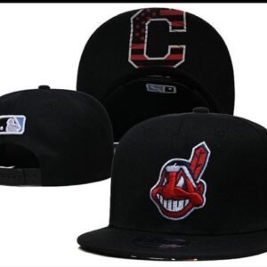 Black red Indian logo cap