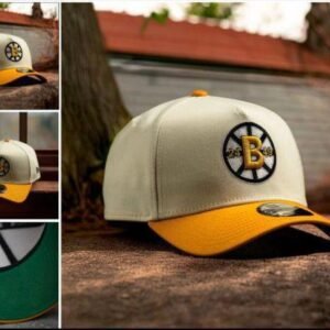 Two tone yellow look cap-B logo