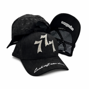 Black Rhinestone “777” Embroidered Baseball Cap