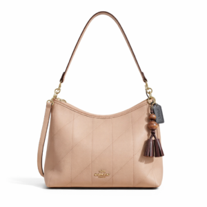 Coach Quilted Leather Shoulder Bag – Dusty Pink with Gold Hardware