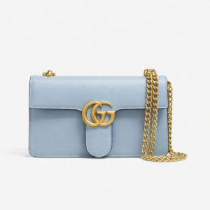 Gucci Marmont Small Matelassé Shoulder Bag – Light Blue Leather