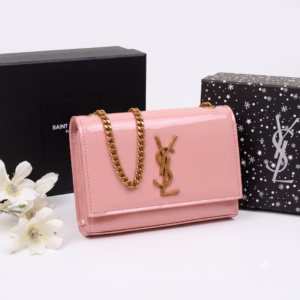 Luxury Patent Leather Chain Shoulder Bag – Blush Pink