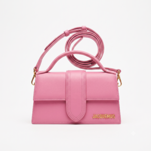 Minimalist Leather Flap Handbag with Crossbody Strap – Candy Pink