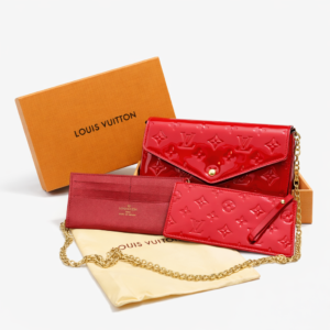 Louis Vuitton Monogram Vernis Pochette Félicie Wallet Set – Glossy Red