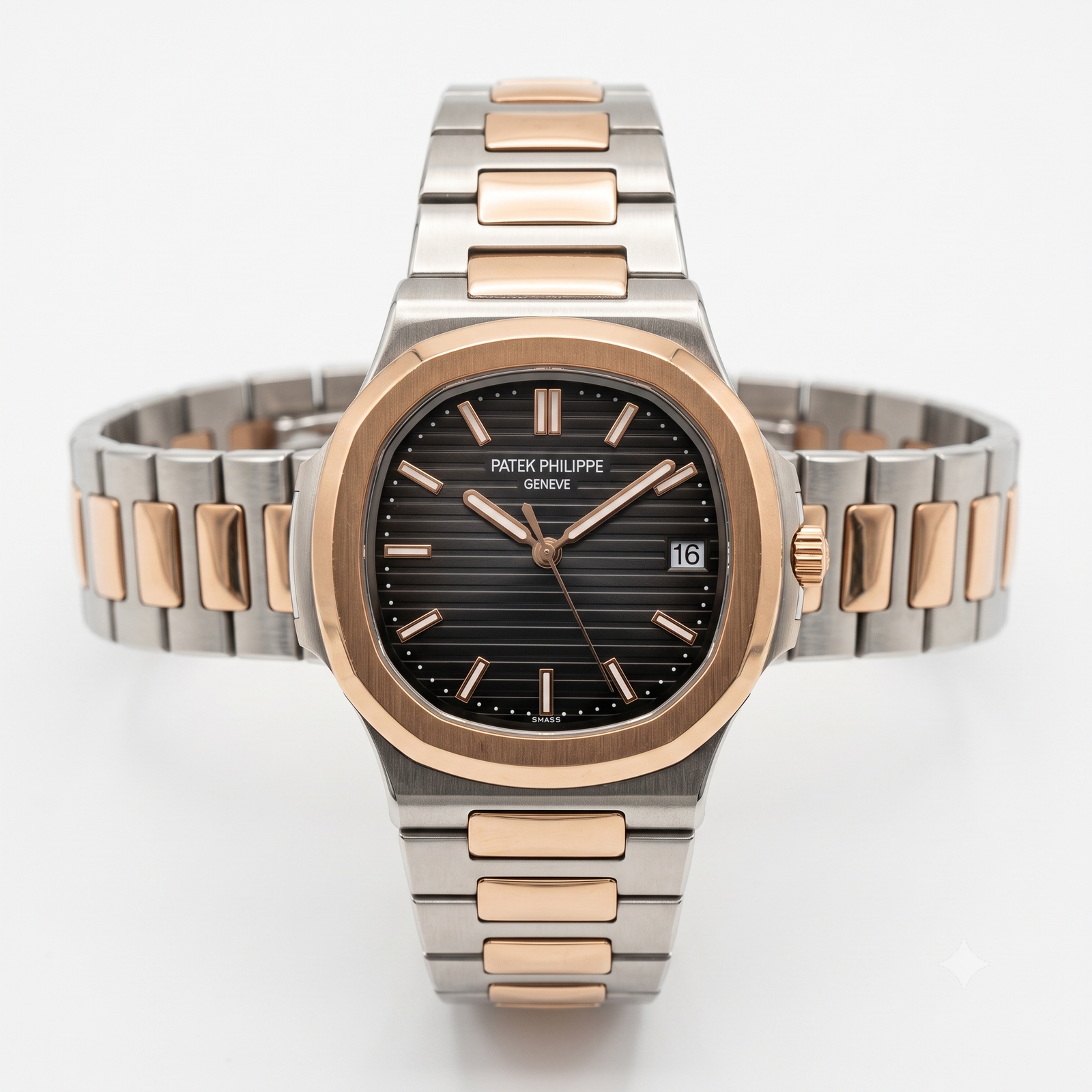 Patek Philippe Geneve Two-Tone Rose Gold & Silver Watch