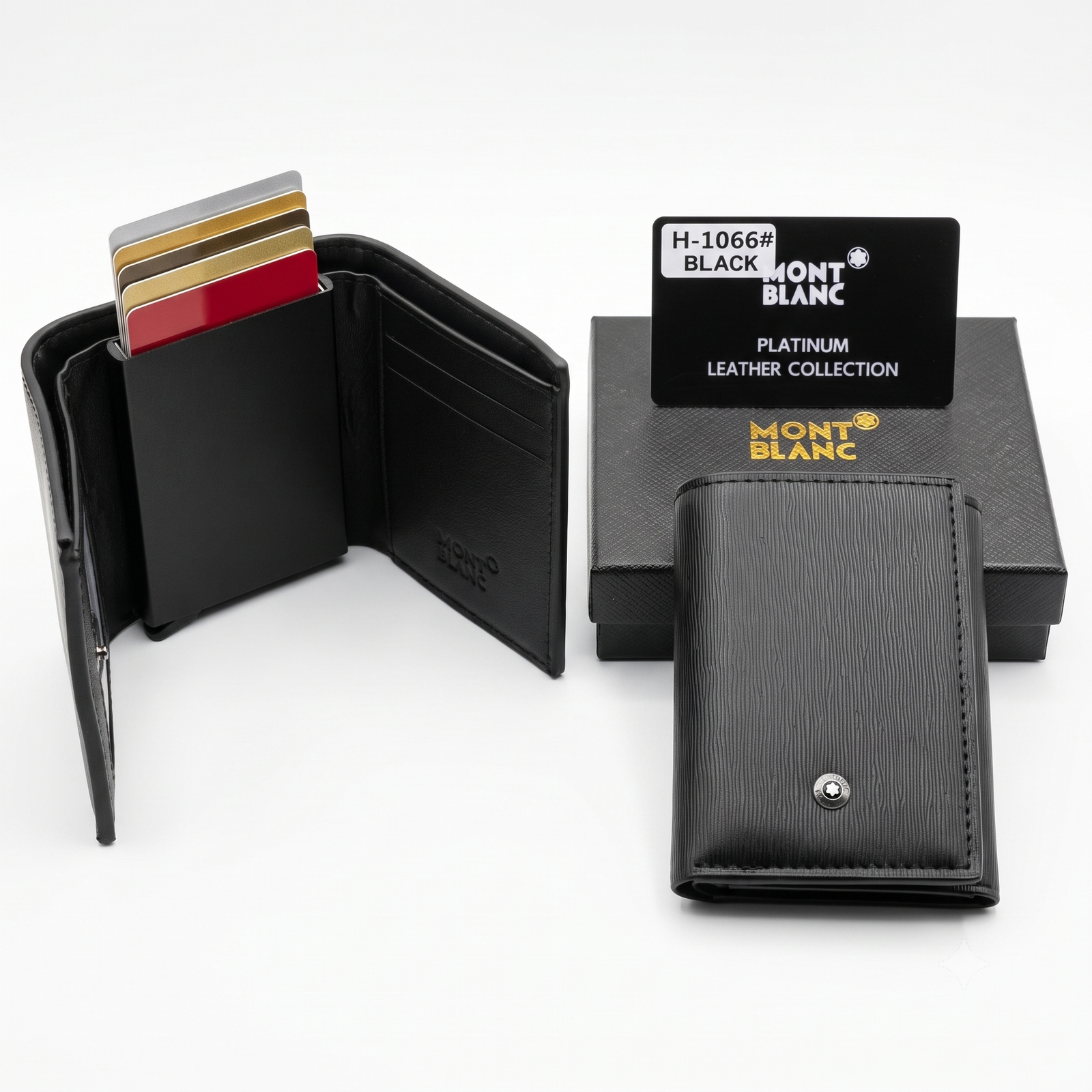 Montblanc Platinum Leather Wallet & Box Set