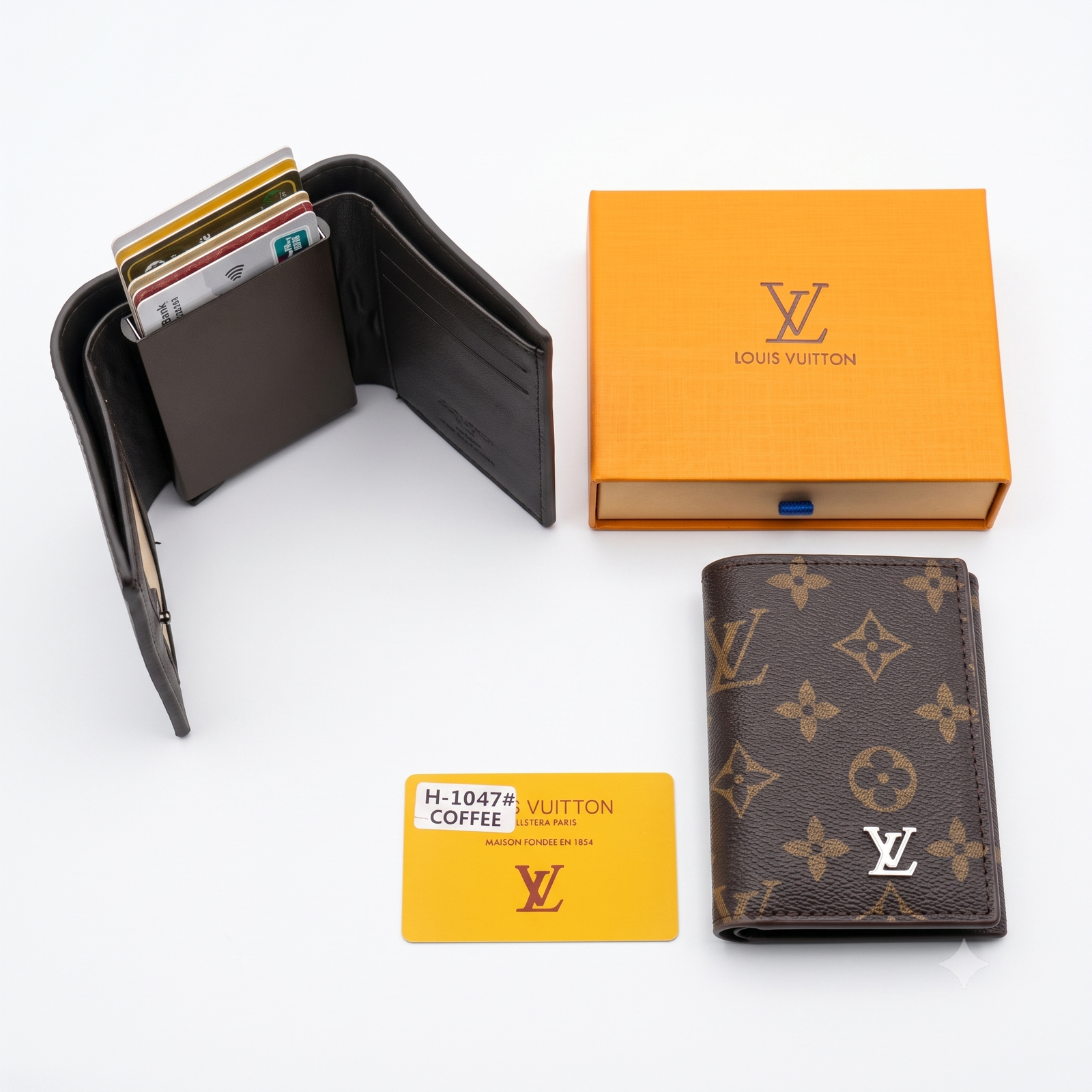 Monogram Canvas Trifold Pocket Wallet with Card Ejector