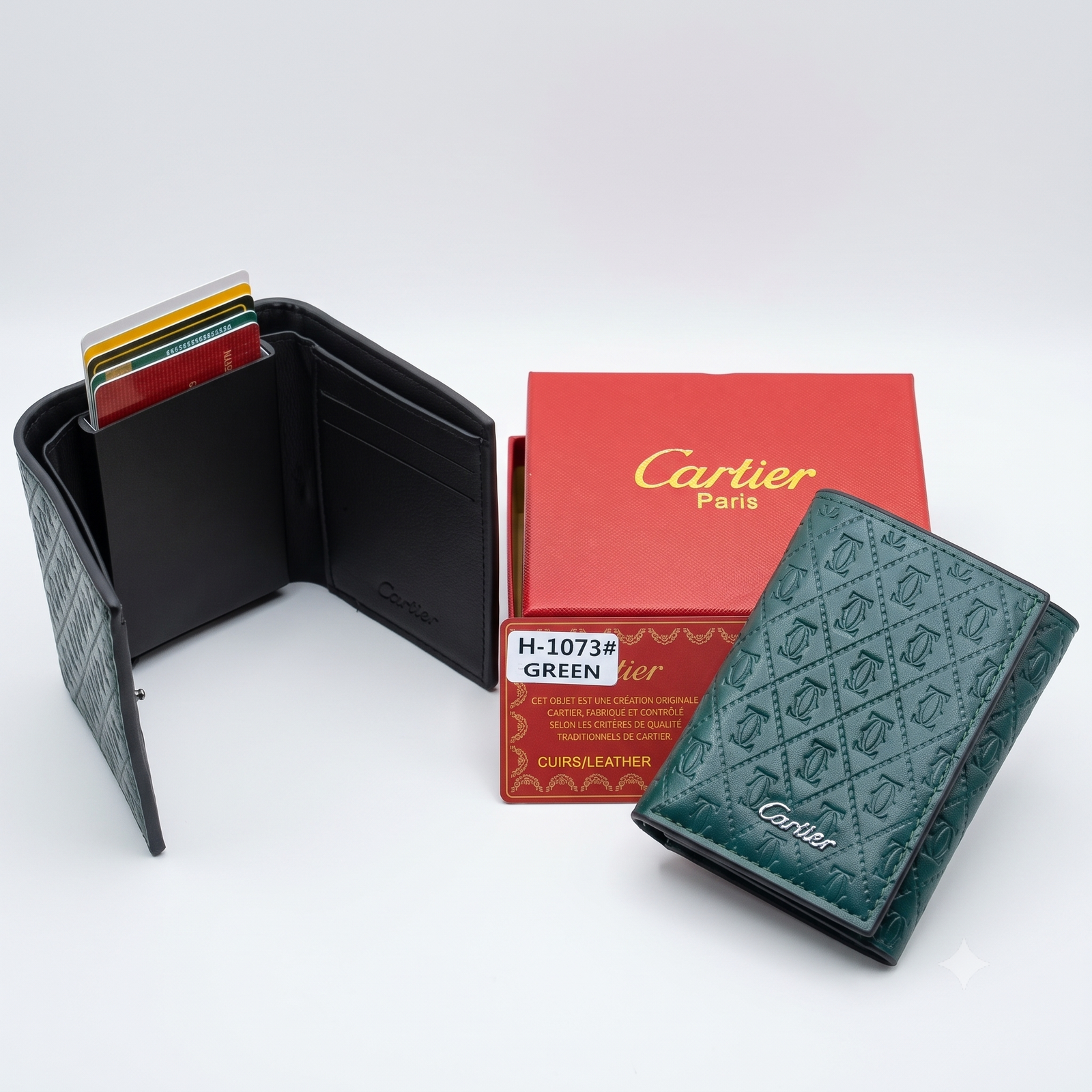 Cartier Monogram Leather Wallet Gift Set with Box